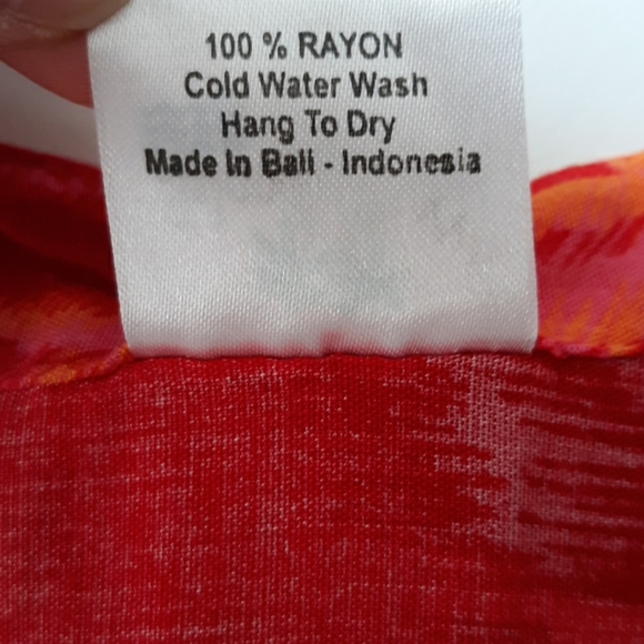 Island Planet Red/Pink Tropical Print Coverup XL - Picture 4 of 5